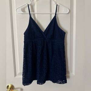 Express blue babydoll lace top